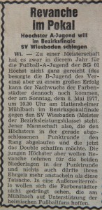 Höchster Kreisblatt 2.5.1977 Vorschau Bezirkspokalfinale