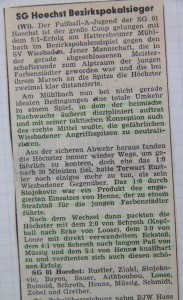 Höchster Kreisblatt 9.5.1977 Bericht Bezirkspokalfinale